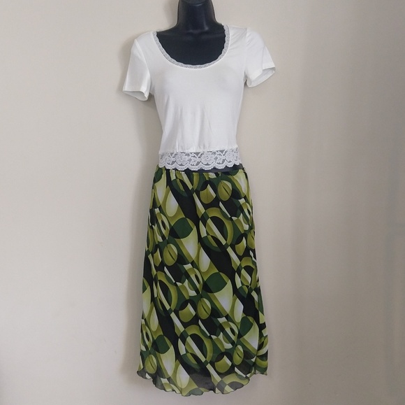 Clio Vintage Geometric Circle Pattern Skirt M - Picture 5 of 7
